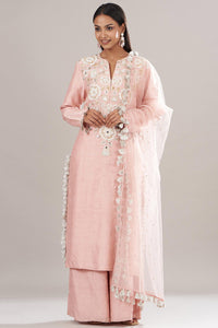 Rose Pink Kurta & Palazzo With Dupatta