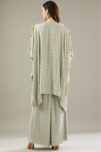 Powder Blue Embroidered Kaftan & Palazzo