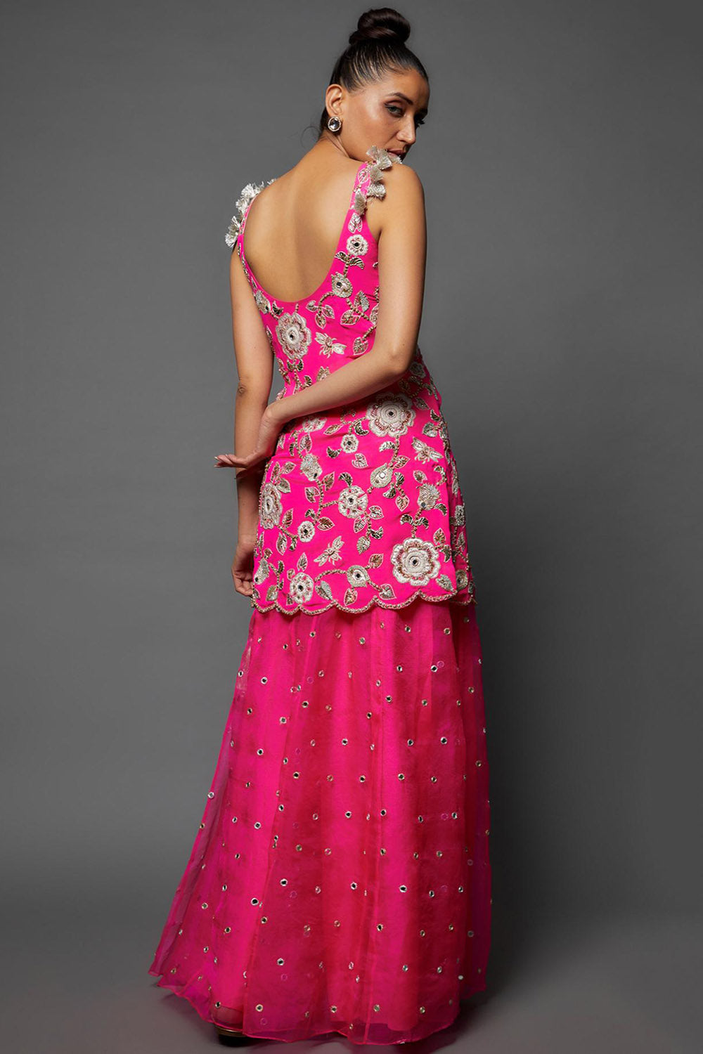 Hot Pink Kurta & Sharara With Dupatta