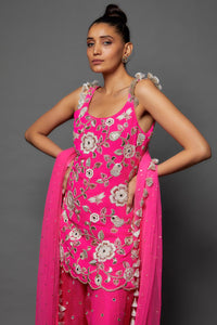 Hot Pink Kurta & Sharara With Dupatta