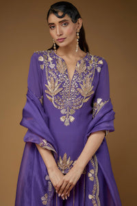 Purple Kurta & Sharara With Dupatta