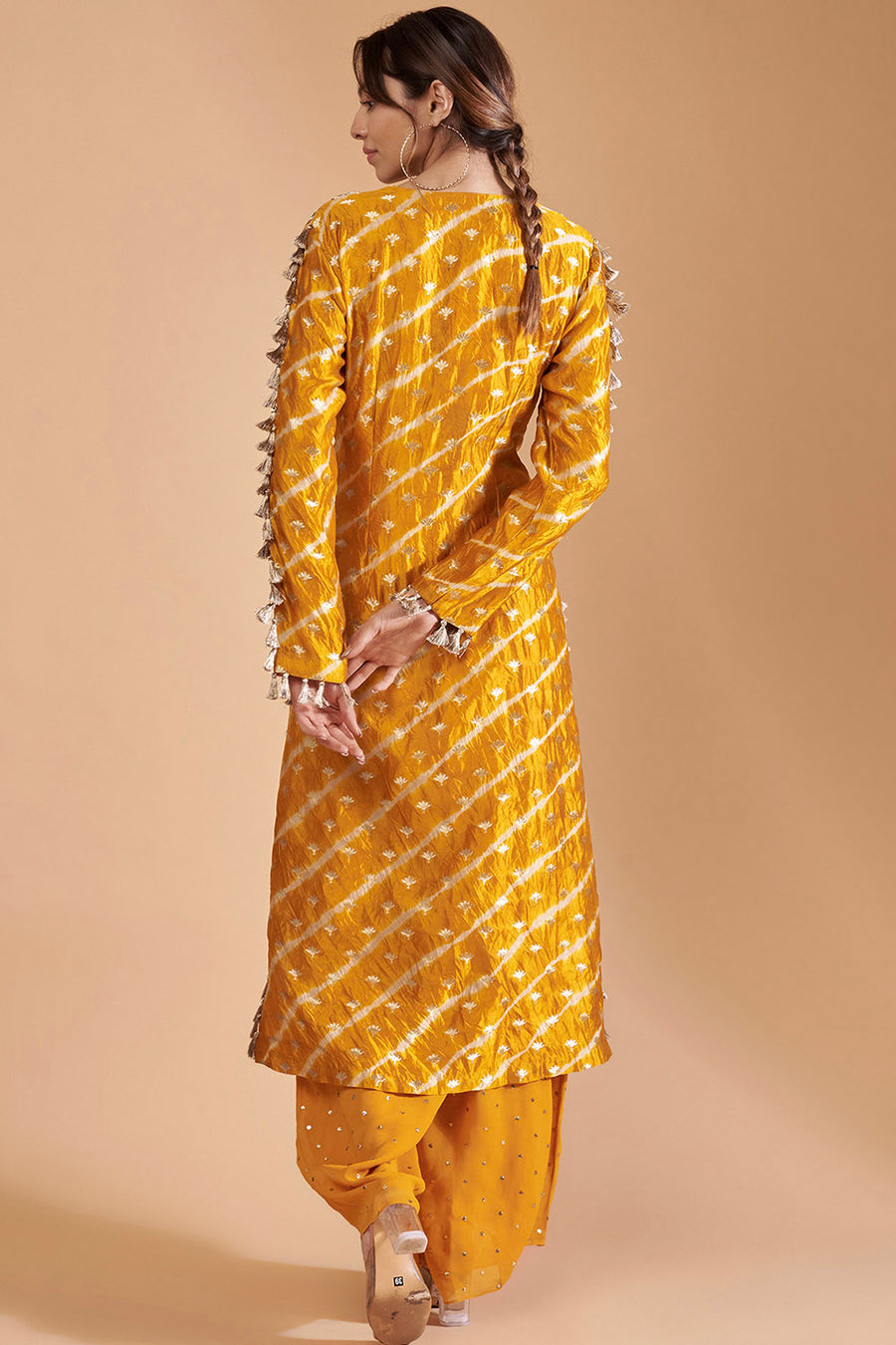 Mustard Kurta With Palazzo And Dupatta