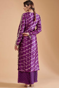 Purple Kurta With Palazzo And Dupatta