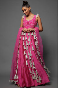 Pink Choli With Lehenga & Dupatta