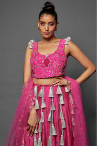 Pink Choli With Lehenga & Dupatta