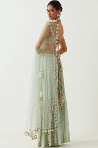 Powder Blue Embroidered Sharara and Choli Set