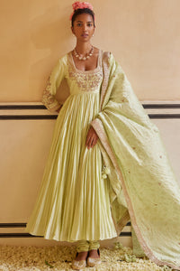 Mint Anarkali With Dupatta & Churidar