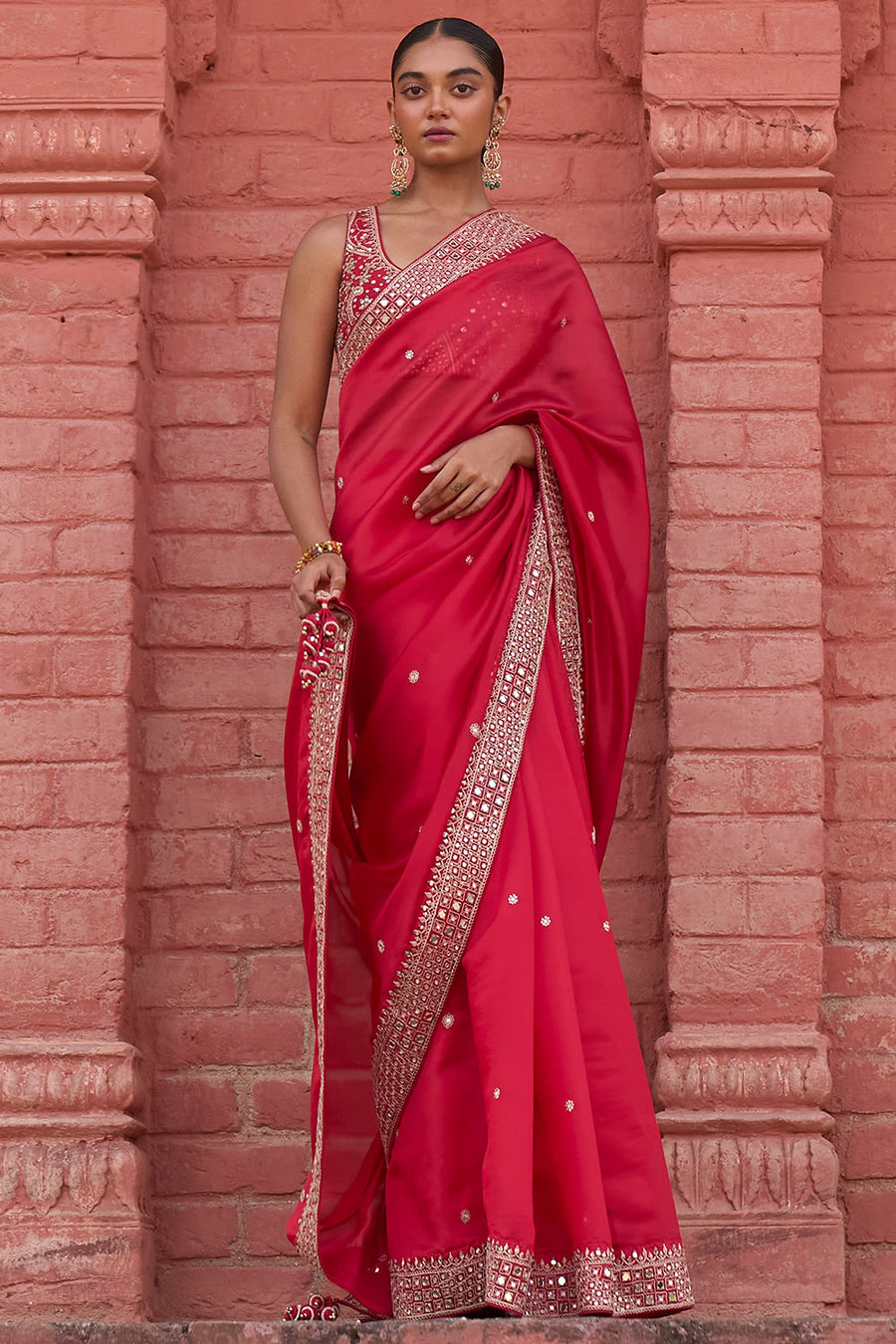 Classic Surkh Laal Saree Set