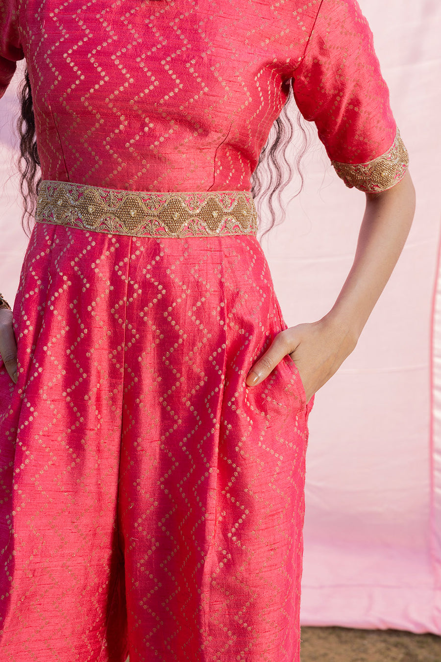 Kasundi Banarasi Silk Jump Suit