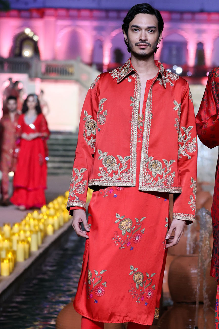 Surkh Laal Jacket Kurta Set