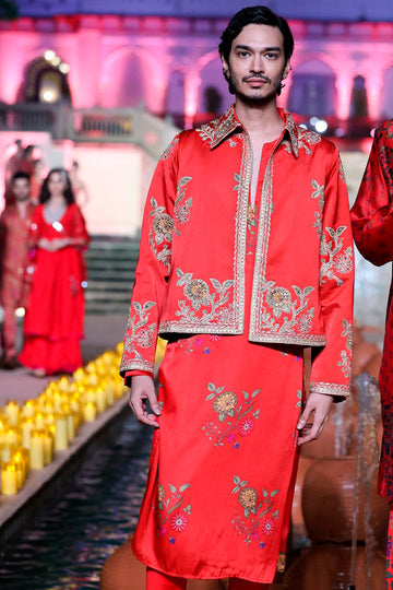 Surkh Laal Jacket Kurta Set