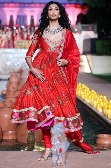 Surkh Laal Anarkali Set