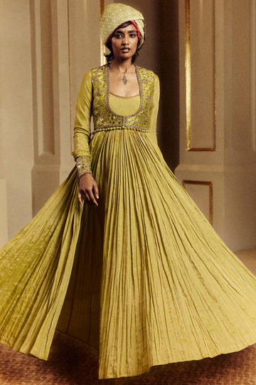 Dry Heena Green Anarkali Set