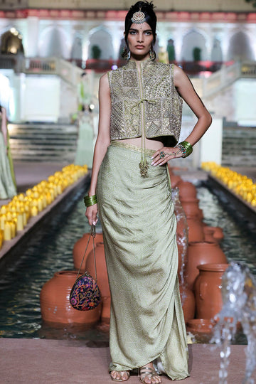 Waistcoat Drape Skirt Set