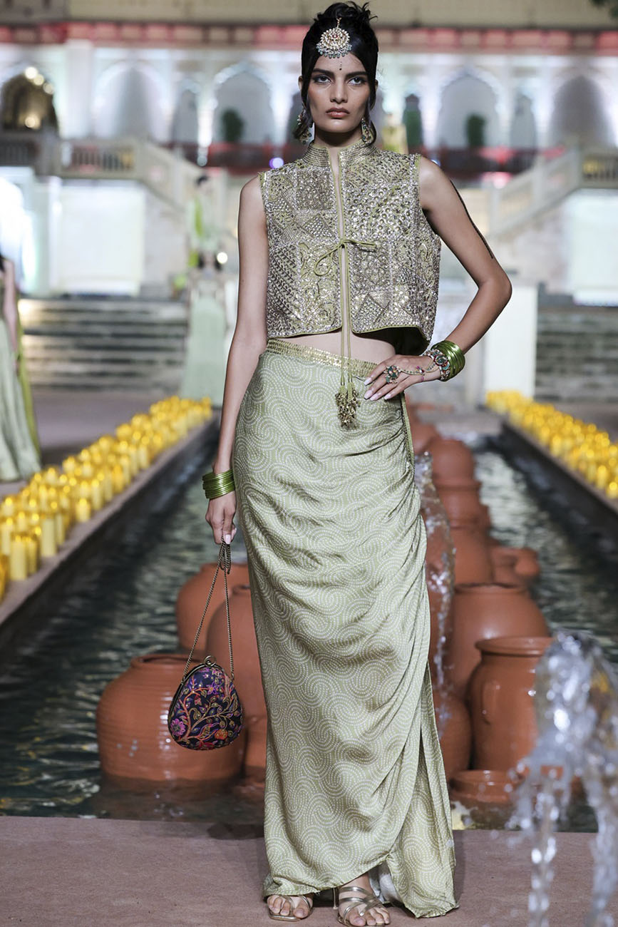 Waistcoat Drape Skirt Set