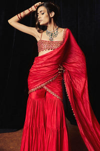 Surkh Laal Gharara Saree Set