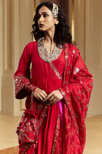 Surkh Laal Anarkali Gharara Set