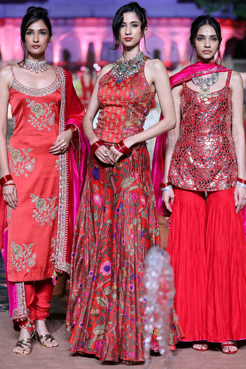 Surkh Laal Corset with Skirt