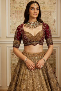 Haneen Gold Lehenga Set