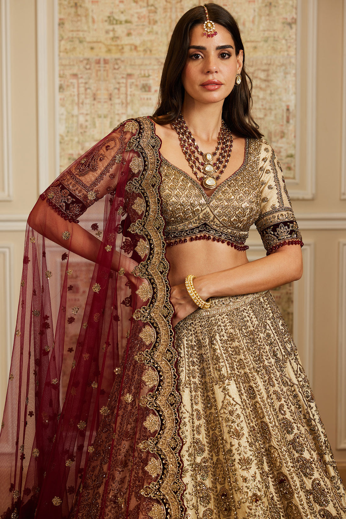 Mahran Gold Lehenga Set
