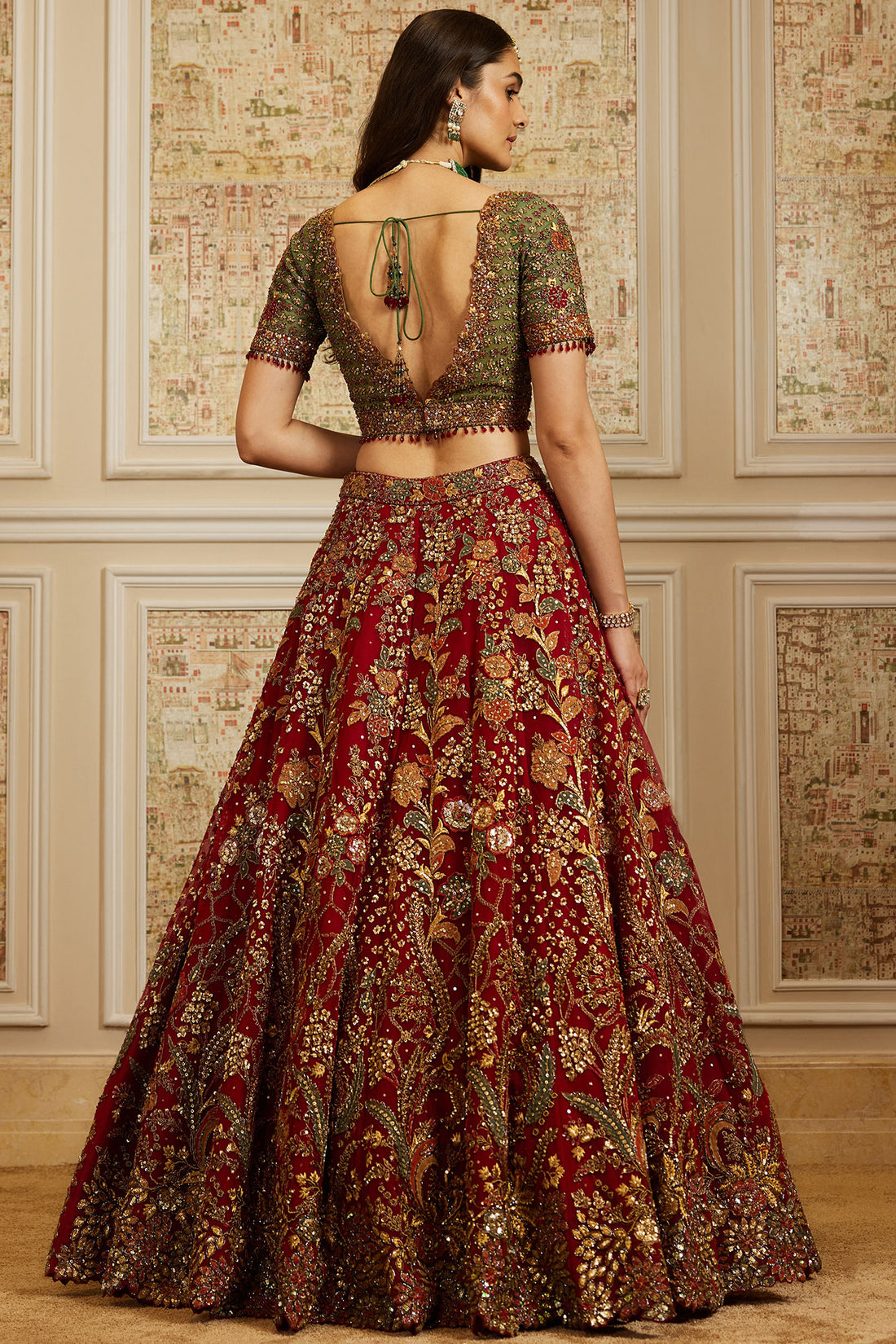 Rawdah Red Lehenga Set