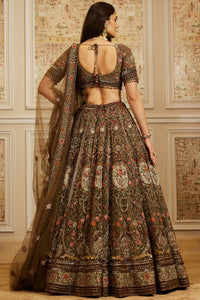 Reehana Olive Green Lehenga Set