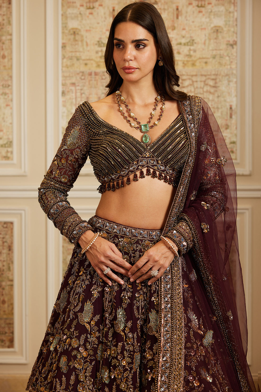 Shahira Plum Lehenga Set