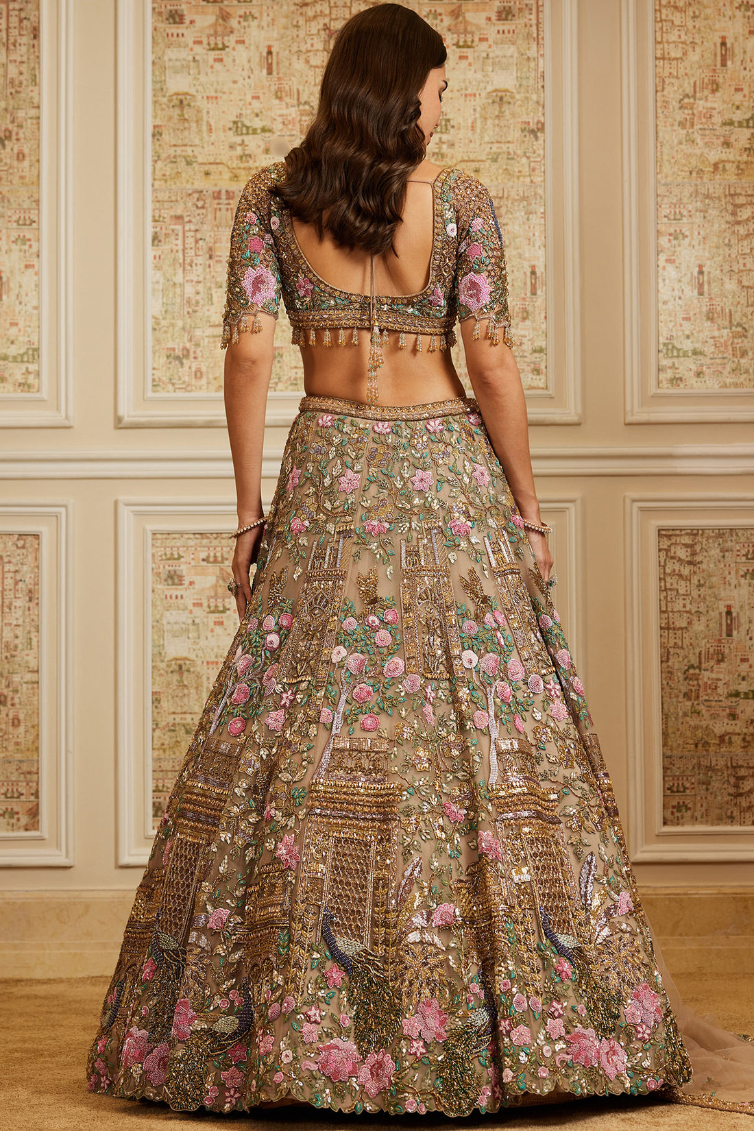 Yasira Gold Lehenga Set