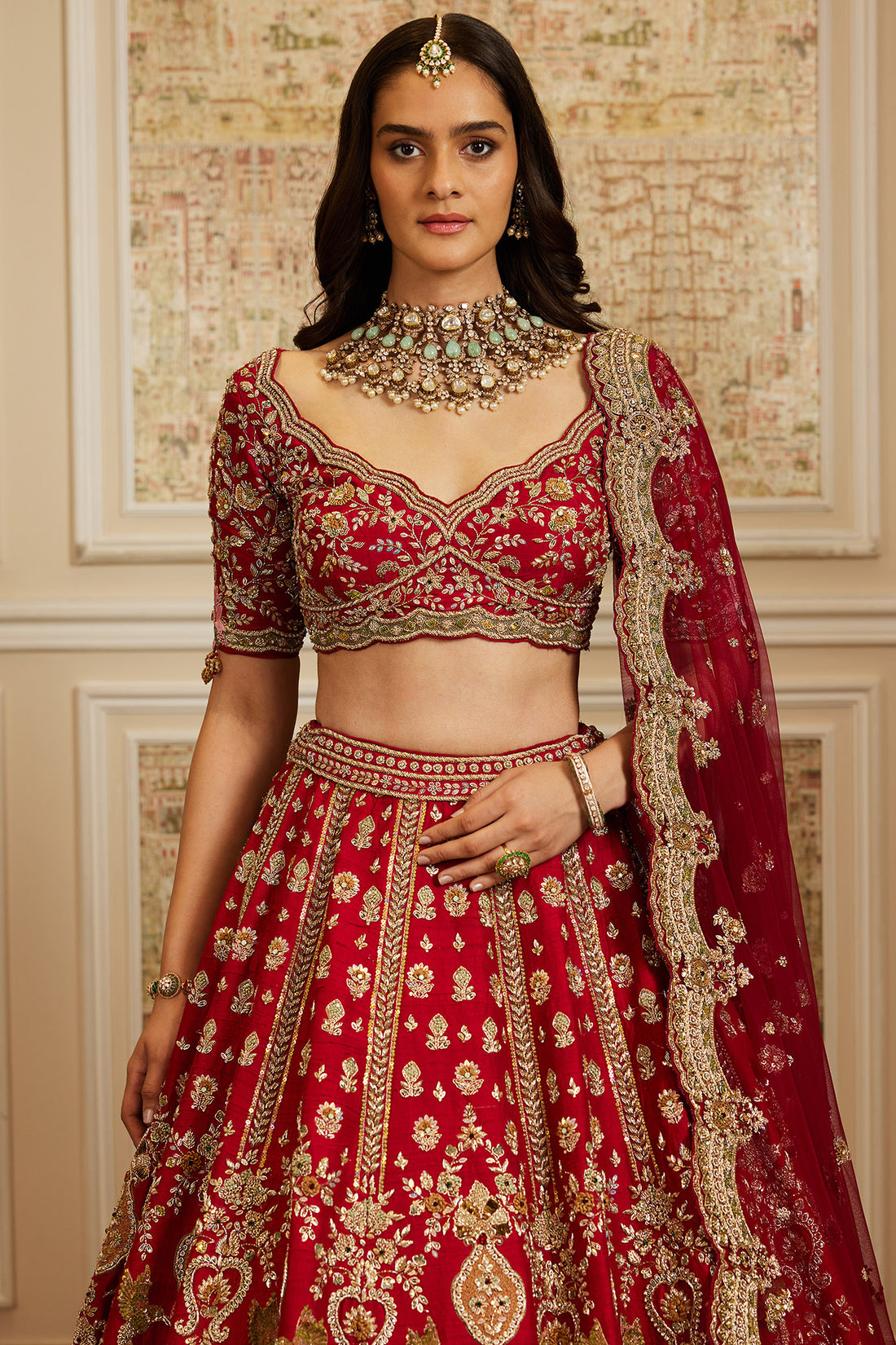 Zinah Red Lehenga Set