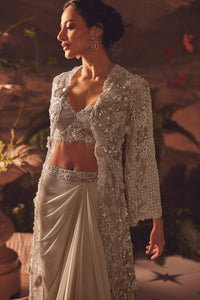 Demure Draped Skirt Set