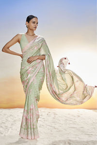 FLORIANA SAREE SET - SAGE