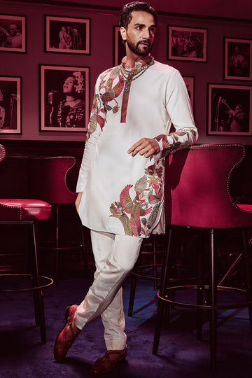 Avi Ivory Tropical Kurta Set