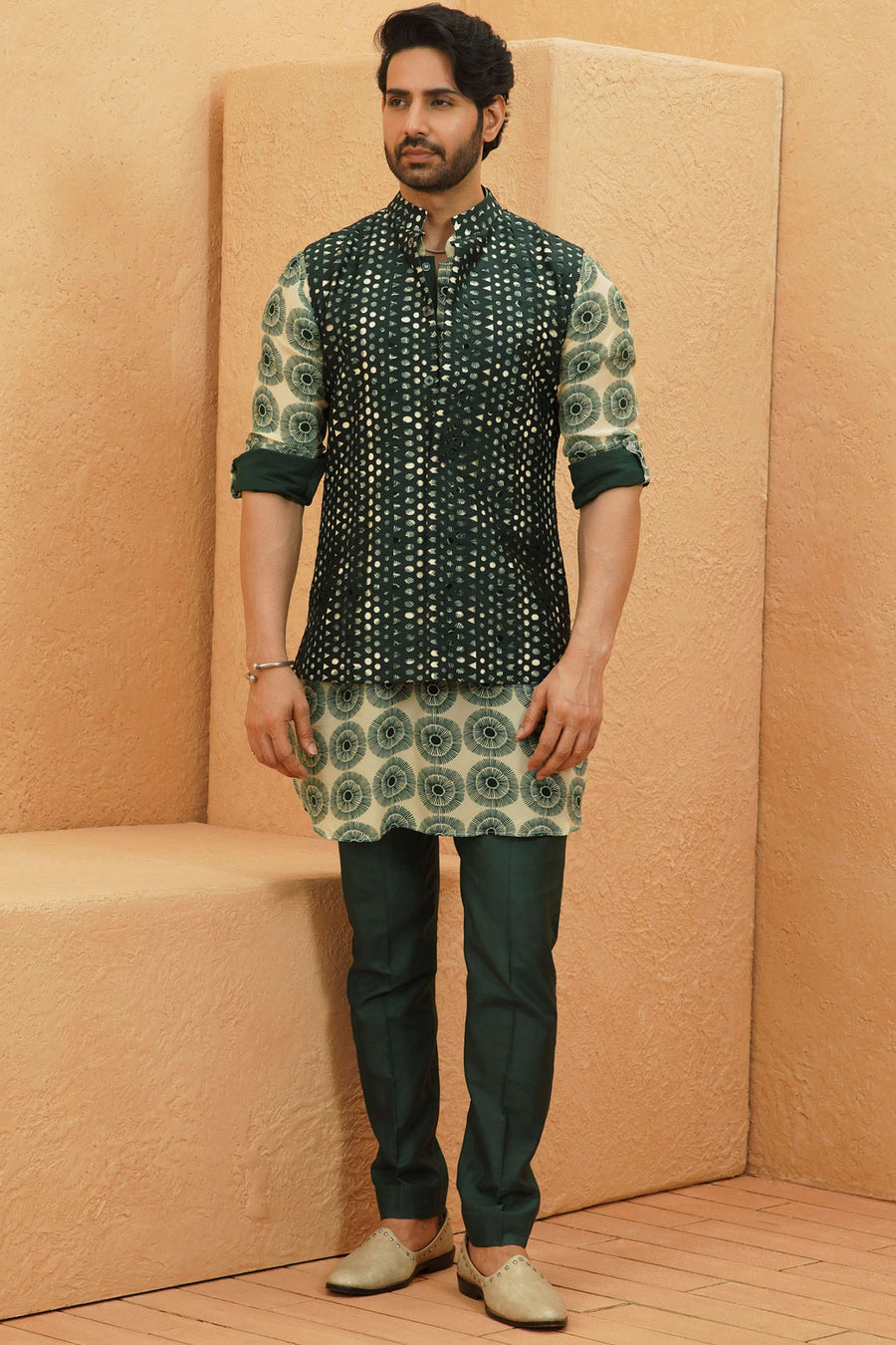 Fez Rolled Up Sleeve Kurta