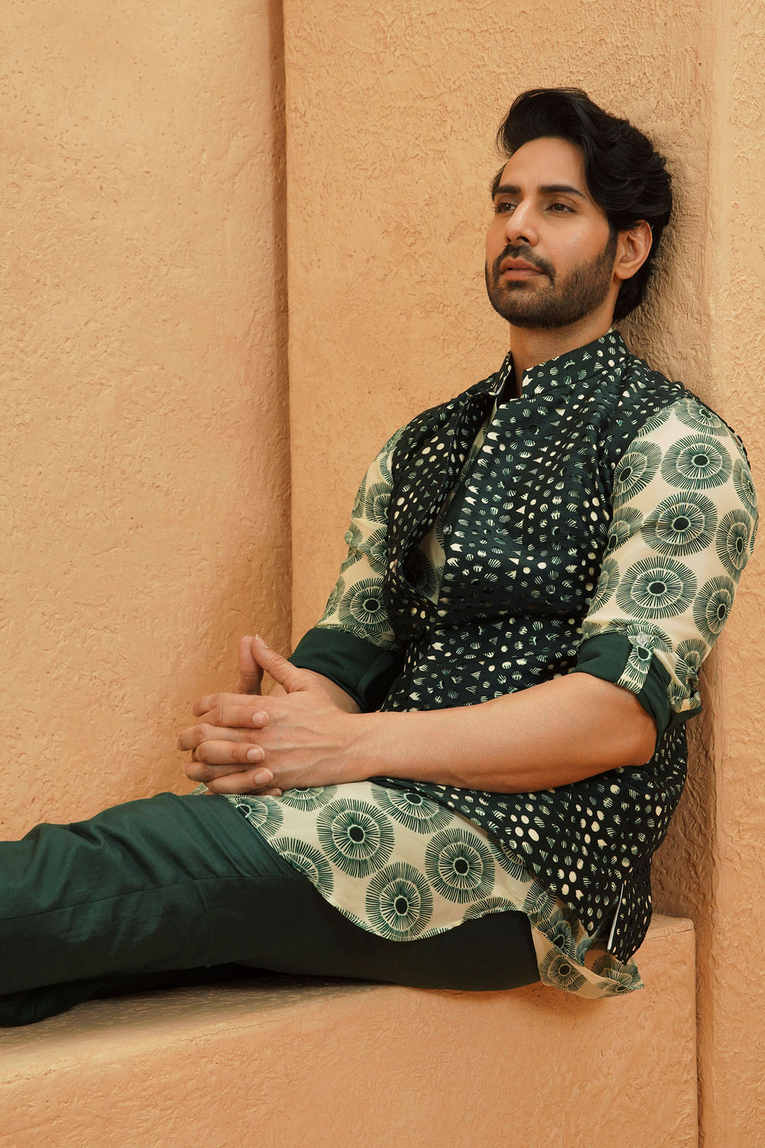 Fez Rolled Up Sleeve Kurta