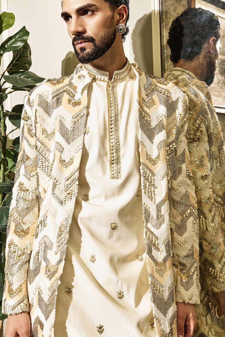 Vayu Chevron Sherwani Set