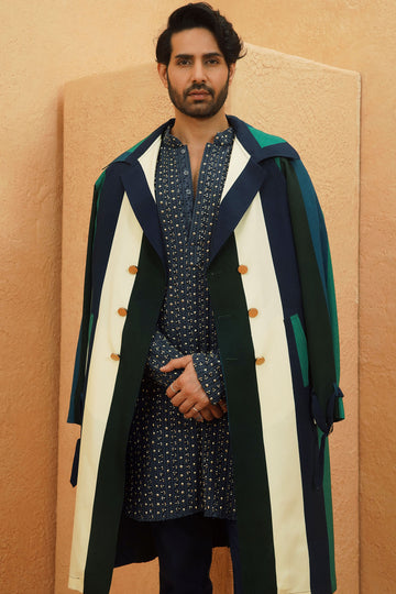 Zia Stripe Trench Coat