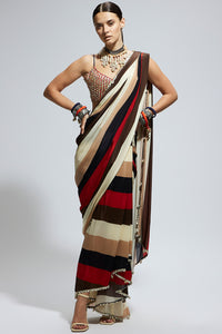 Samsara Stripe Cascade Saree