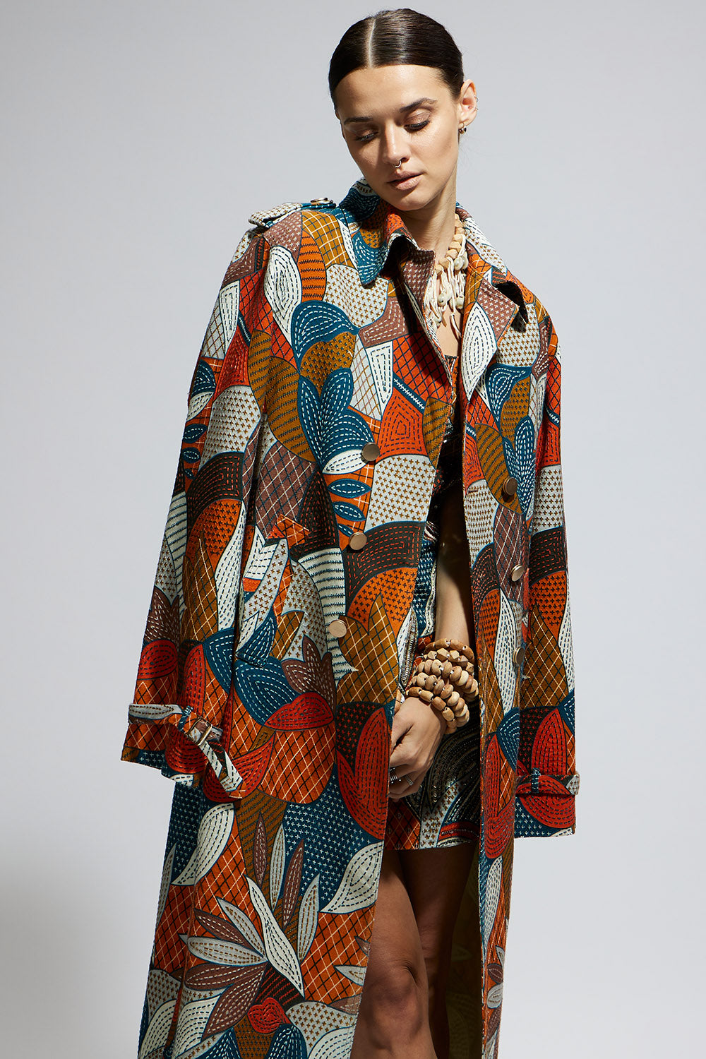 Abstract Trench Coat