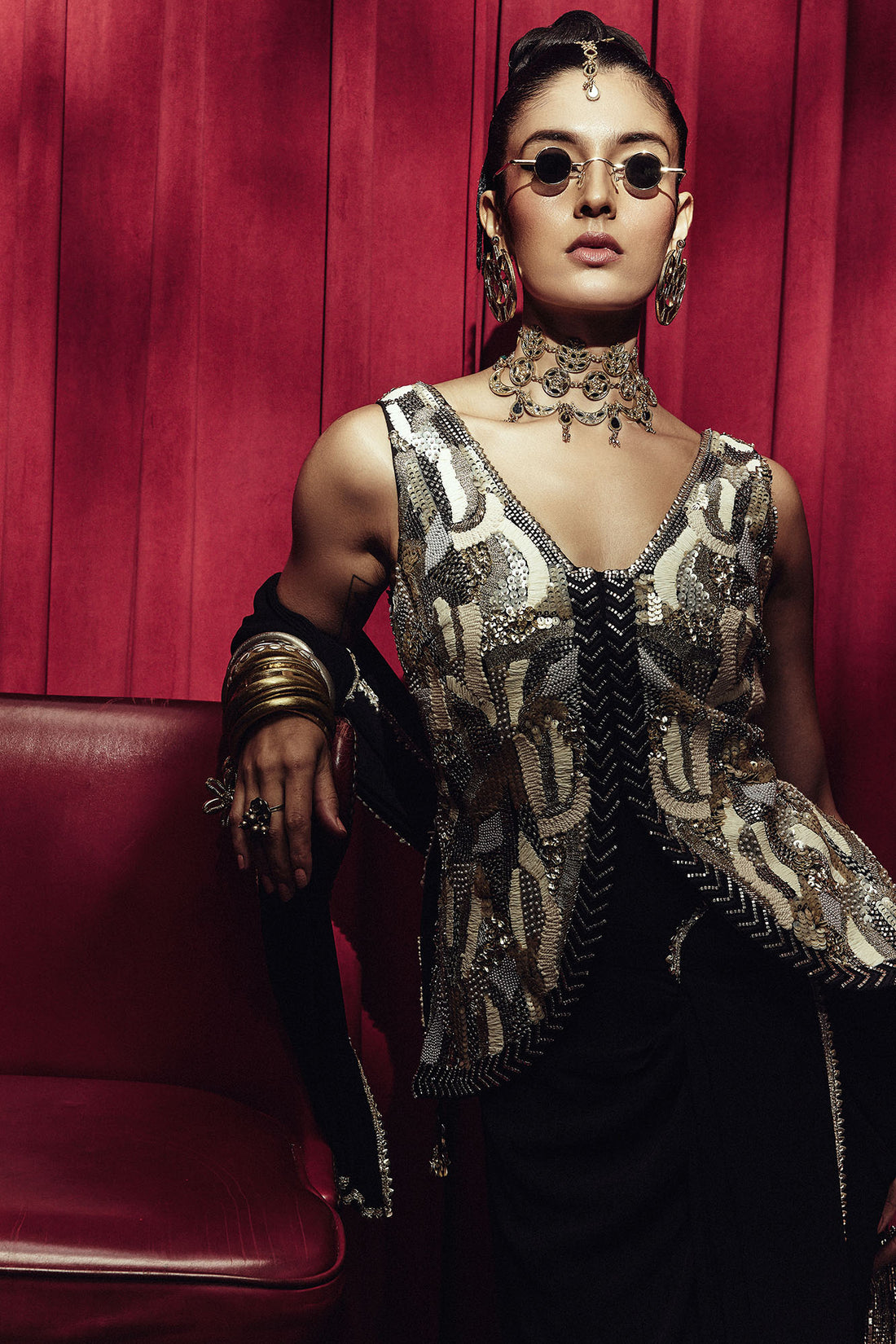 Ziya Waistcoat With Drape Saree