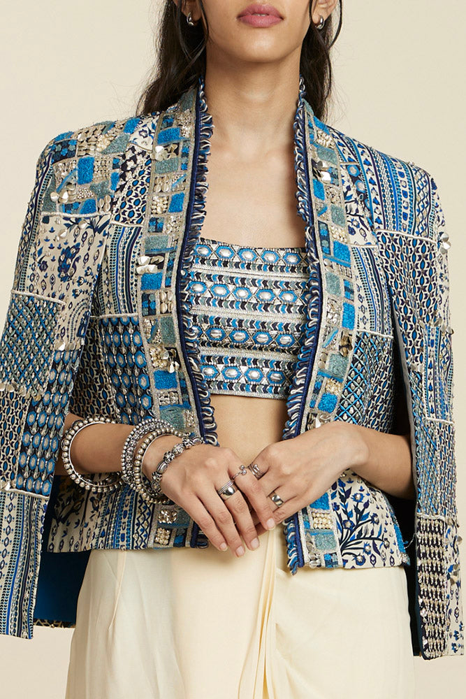 Blue Patchwork Noor Jacket