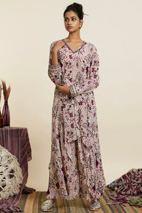 Safar Merlot Jaal Tunic Set