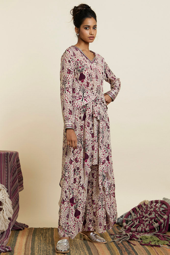 Safar Merlot Jaal Tunic Set