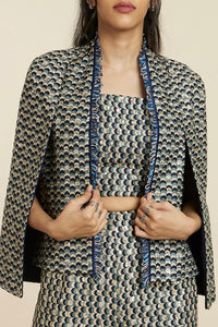 Blue Scallop Jacket Set