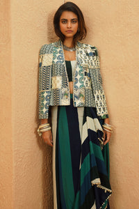 Afreen Cape Jacket & Skirt Set