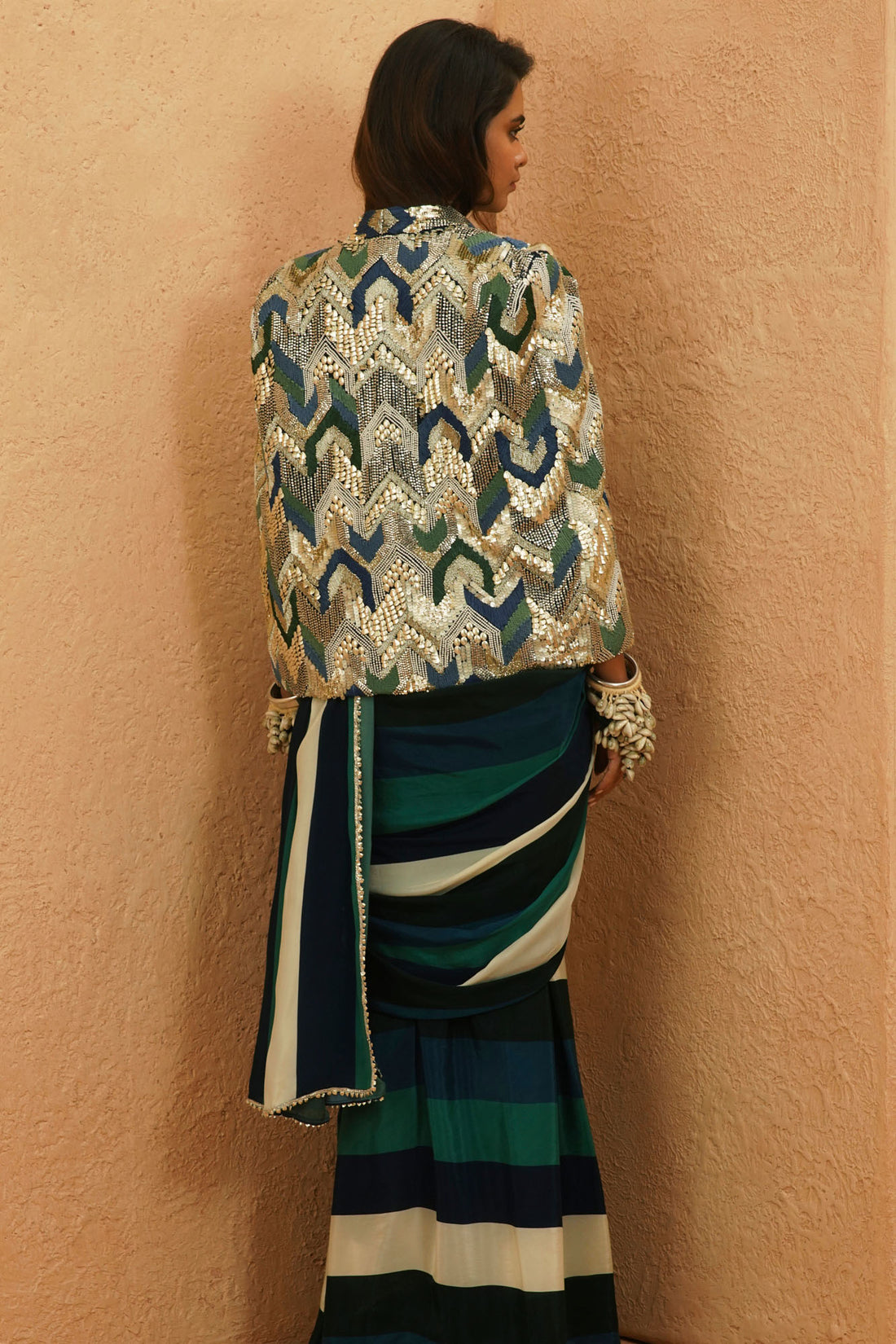 Elia Embellished Cape Jacket