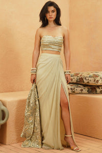 Imani Cape & Drape Skirt Set