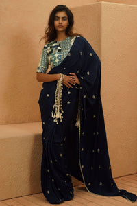 Layla Midnight Blue Saree Set