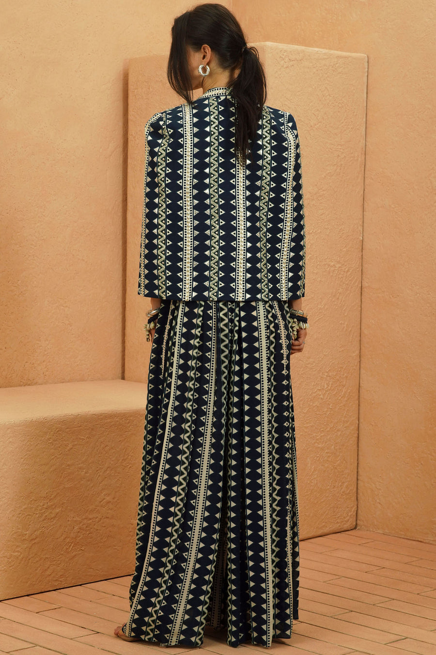 Noura Cape Jacket & Flared Pant Set