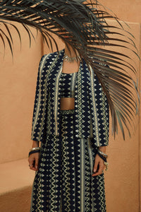 Noura Cape Jacket & Flared Pant Set