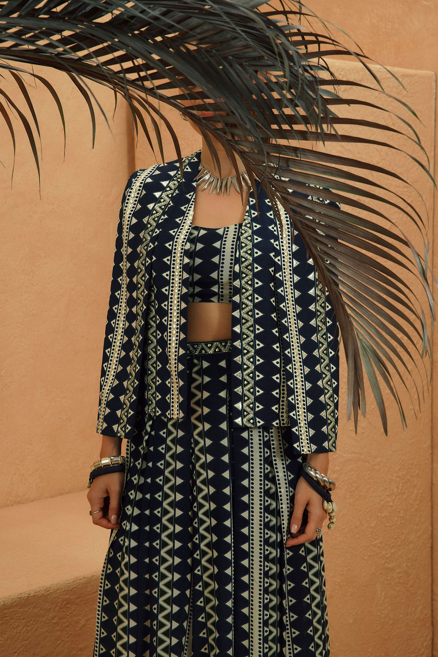 Noura Cape Jacket & Flared Pant Set